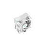 Oro aušintuvas DeepCool AK400 WH — 4×6 mm variniai šilumos vamzdeliai, 120 mm FDB ventiliatorius, 1850 RPM, 66,47 CFM, tinka LGA 1700 ir įprastiems Intel/AMD lizdams, baltas