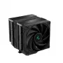 Oro aušintuvas DeepCool AK620 ZERO DARK 12 cm Juodas, 6 šilumos vamzdelių, 2x120 mm PWM ventiliatoriai, TDP 260 W, Aukštis 160 mm