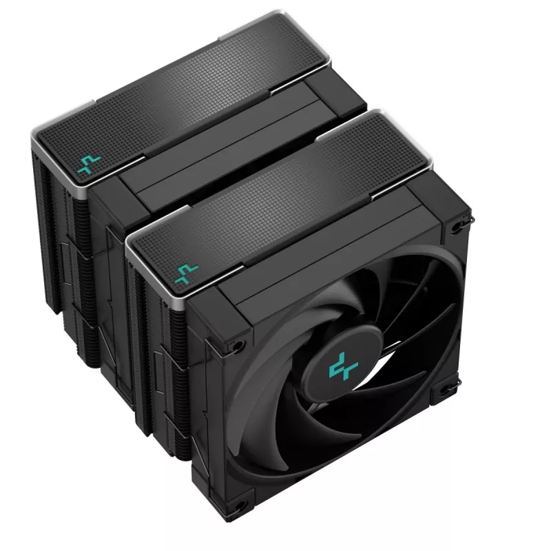 Oro aušintuvas DeepCool AK620 ZERO DARK 12 cm Juodas, 6 šilumos vamzdelių, 2x120 mm PWM ventiliatoriai, TDP 260 W, Aukštis 160 mm
