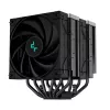 Oro aušintuvas DeepCool AK620 ZERO DARK 12 cm Juodas, 6 šilumos vamzdelių, 2x120 mm PWM ventiliatoriai, TDP 260 W, Aukštis 160 mm