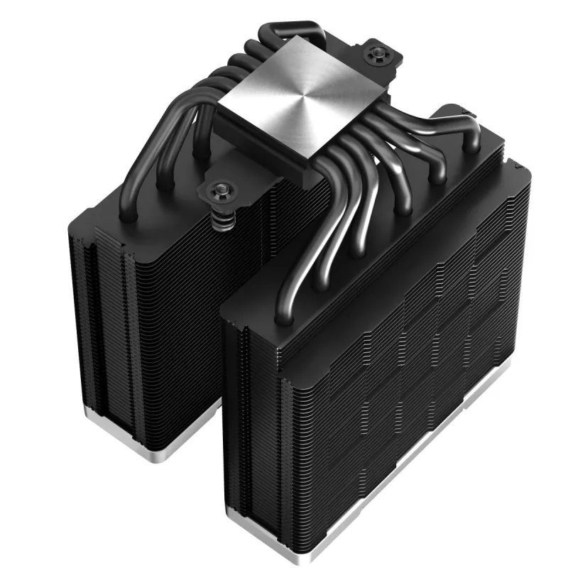 Oro aušintuvas DeepCool AK620 ZERO DARK 12 cm Juodas, 6 šilumos vamzdelių, 2x120 mm PWM ventiliatoriai, TDP 260 W, Aukštis 160 mm