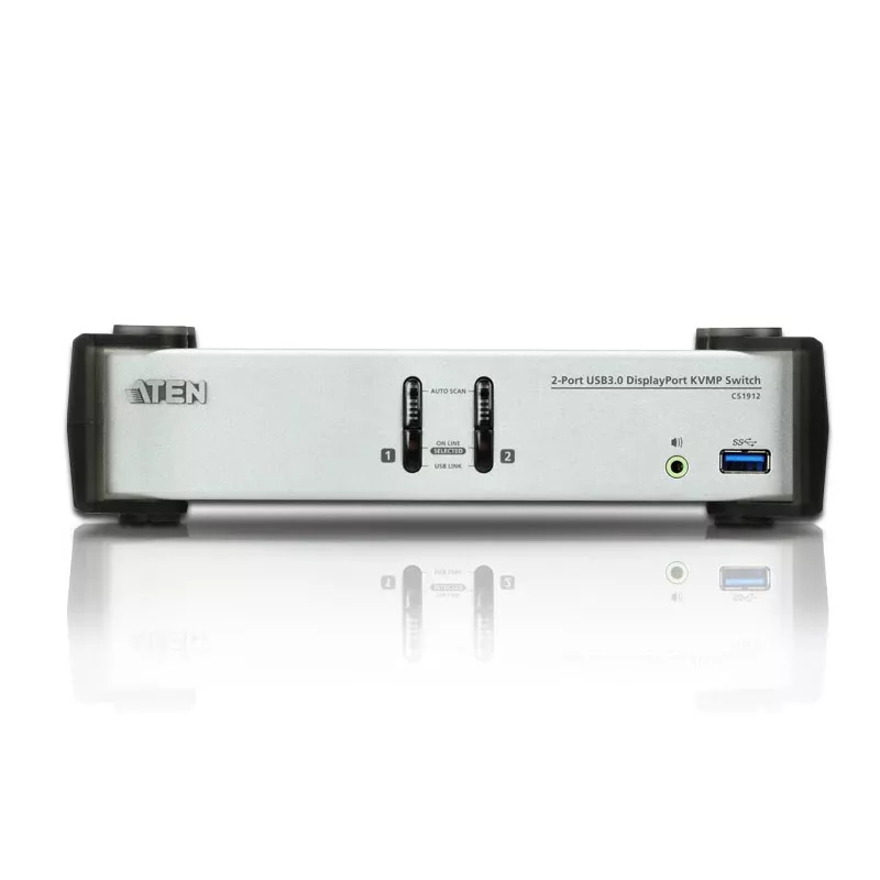 ATEN 2-Port USB 3.1 Gen 1 DisplayPort 1.1 KVMP™ jungiklis su garsiakalbiu (įskaitant KVM laidus)