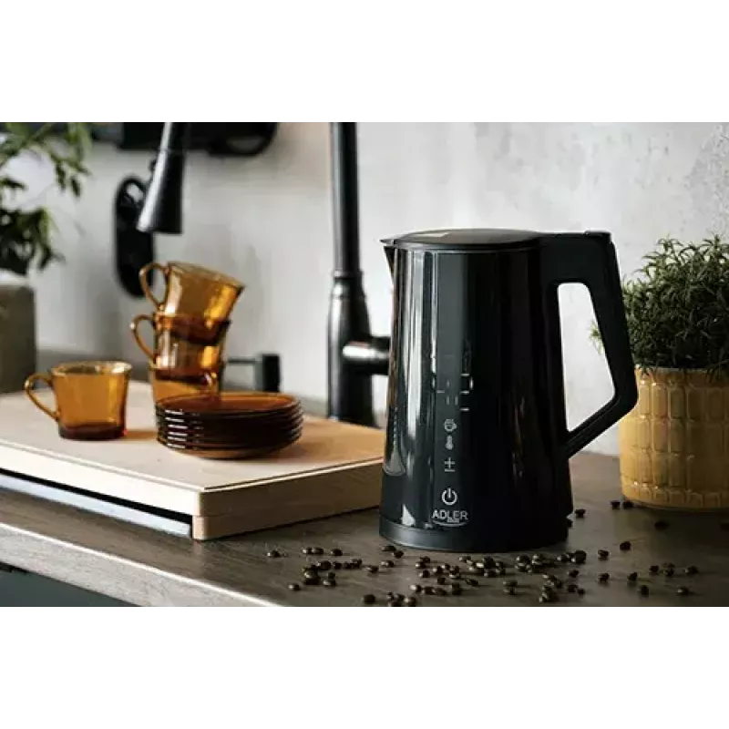 Elektrinis virdulys Adler AD 1345b — 1,7 l talpa, 1850 W, nerūdijantis plienas, juodas