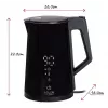 Elektrinis virdulys Adler AD 1345b — 1,7 l talpa, 1850 W, nerūdijantis plienas, juodas