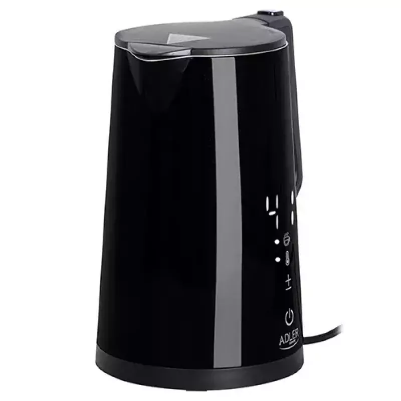 Elektrinis virdulys Adler AD 1345b — 1,7 l talpa, 1850 W, nerūdijantis plienas, juodas