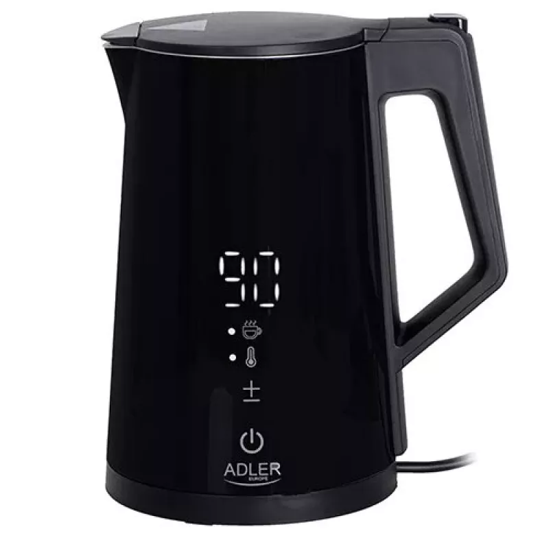 Elektrinis virdulys Adler AD 1345b — 1,7 l talpa, 1850 W, nerūdijantis plienas, juodas