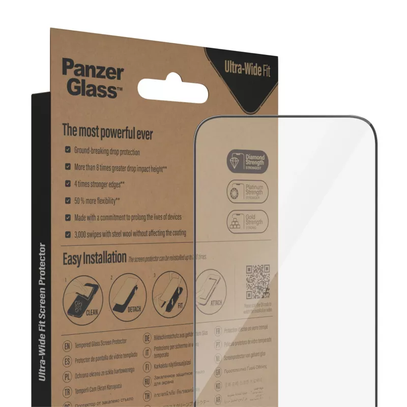 Ekrano apsauga PanzerGlass Apple iPhone 14 Pro Max Ultra-Wide Fit, atspari įbrėžimams ir smūgiams