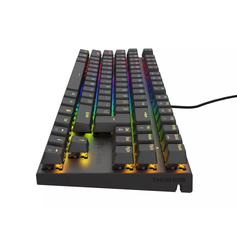 GENESIS Thor 303 TKL klaviatūra žaidimams USB QWERTY juoda RGB LED