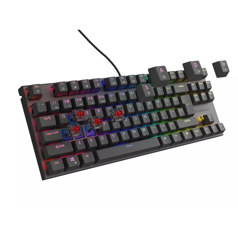 GENESIS Thor 303 TKL klaviatūra žaidimams USB QWERTY juoda RGB LED