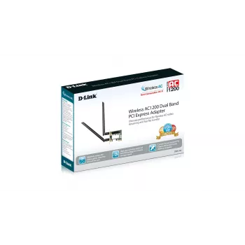 D-Link Wireless AC1200 DualBand PCIe adapteris, vidinis, laidinis, PCI Express, WLAN, Wi-Fi 4 (802.11n), 867 Mbit/s
