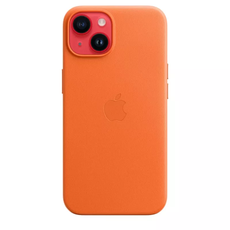 APPLE Apple Leather Case with MagSafe iPhone 14 Oranžinė