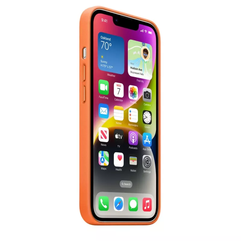 APPLE Apple Leather Case with MagSafe iPhone 14 Oranžinė