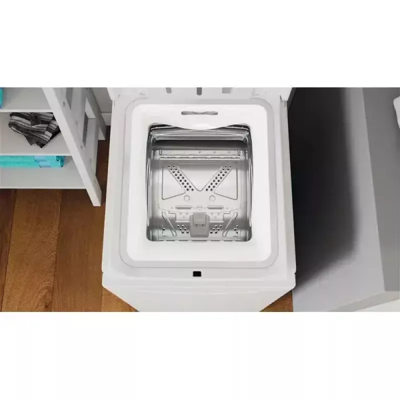 Skalbimo mašina su viršutiniu įkrovimu INDESIT BTW S60400 EU/N — 6 kg, 1000 aps./min., energijos klasė C, balta