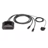 ATEN 2 prievadų USB-C 4K DisplayPort KVM jungiklis su nuotoliniu prievado parinkikliu