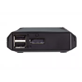ATEN 2 prievadų USB-C 4K DisplayPort KVM jungiklis su nuotoliniu prievado parinkikliu