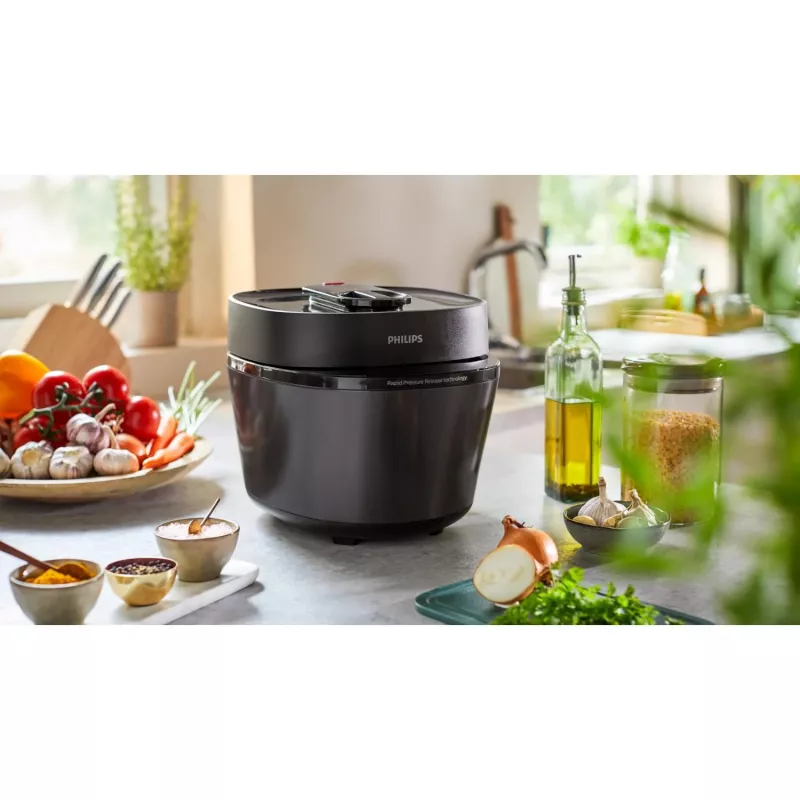 Elektrinė viryklė-slėginė Philips HD2151/40 — 5 l, 1000 W, 34 automatinės programos, juoda