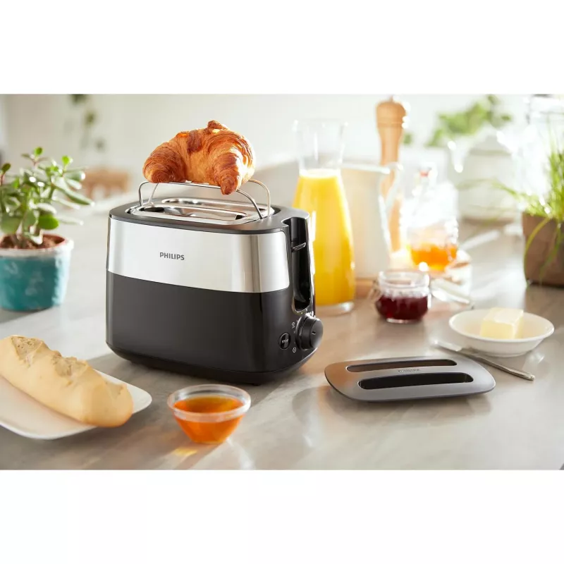 Philips Daily Collection HD2517/90 skrudintuvas 8 2 riekėms 900 W Juoda, Sidabrinė