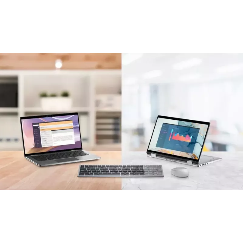 Klaviatūra DELL KB740 Office RF Wireless + Bluetooth QWERTY US International pilka juoda