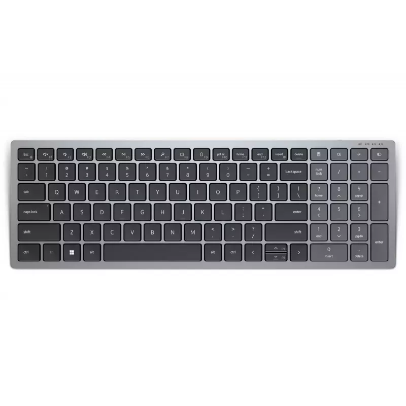 Klaviatūra DELL KB740 Office RF Wireless + Bluetooth QWERTY US International pilka juoda