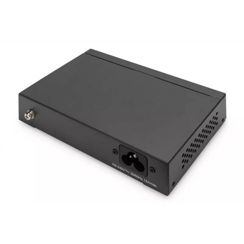 DIGITUS PoE komutatorius 4+1 prievadų Ethernet nevaldomas 4 prievadų PoE,