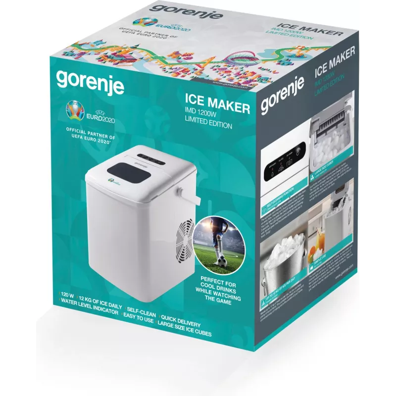 Gorenje IMD1200W ledo kubelių gaminimo aparatas Nešiojamas ledo kubelių gaminimo aparatas 12 kg/24h 120 W Balta