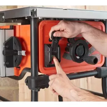 Stalo pjūklas Juoda & Decker BES720-QS — 1800 W, 25,4 cm diskas, 8,5 cm pjovimo gylis, pastatomas, stalo prailginimas