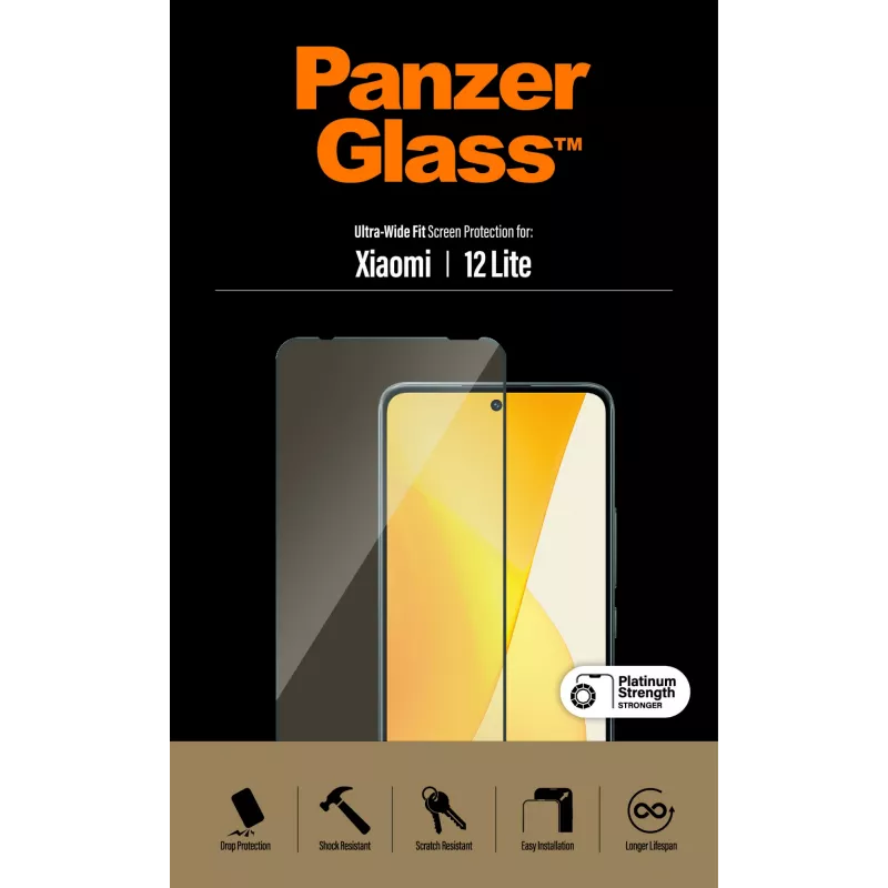 Ekrano apsauga PanzerGlass Xiaomi 12 Lite Ultra-Wide Fit, atspari įbrėžimams ir smūgiams