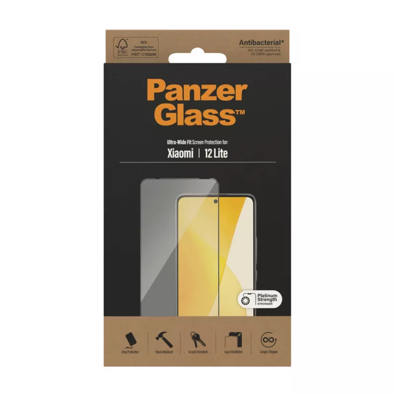 Ekrano apsauga PanzerGlass Xiaomi 12 Lite Ultra-Wide Fit, atspari įbrėžimams ir smūgiams
