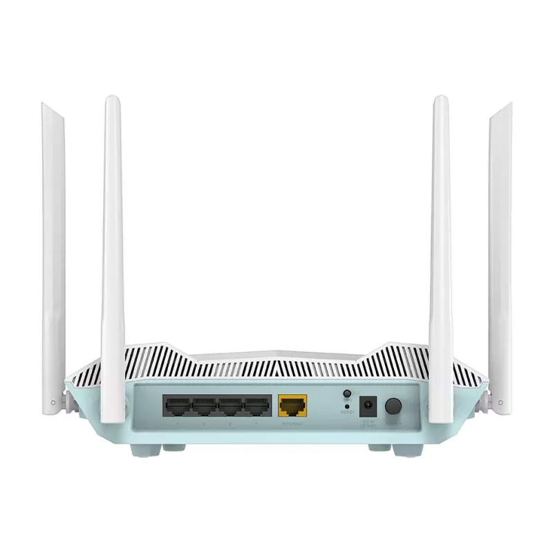 D-Link EAGLE PRO AI AX3200 išmanusis maršrutizatorius, Wi-Fi 6 (802.11ax), dviejų juostų (2,4 GHz / 5 GHz), Ethernet LAN, baltas, stalinis / ant stulpo
