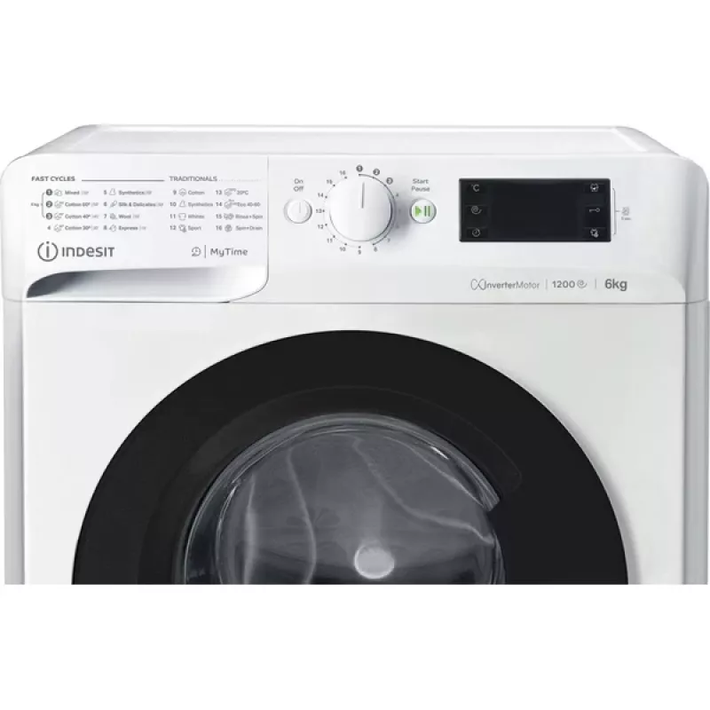 Indesit MTWSE 61294 WK EE skalbimo mašina su priekiniu pakrovimu 6 kg 1151 aps./min balta