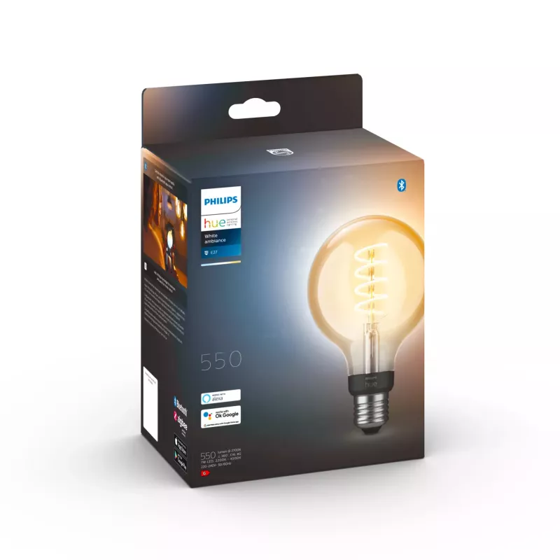 Išmanioji lemputė Philips G93 rutulys E27 — LED 7 W, Bluetooth ir Zigbee, 95×150 mm