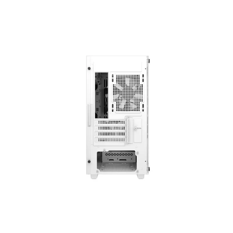 PC Case DeepCool CC360 WH ARGB Mini Tower White — Micro‑ATX/Mini‑ITX, grūdintas stiklas, 2x 3,5 colio + 3x 2,5 colio, 2x priekiniai 120 mm ventiliatoriai
