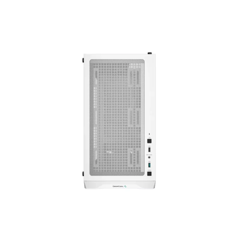 PC Case DeepCool CC360 WH ARGB Mini Tower White — Micro‑ATX/Mini‑ITX, grūdintas stiklas, 2x 3,5 colio + 3x 2,5 colio, 2x priekiniai 120 mm ventiliatoriai