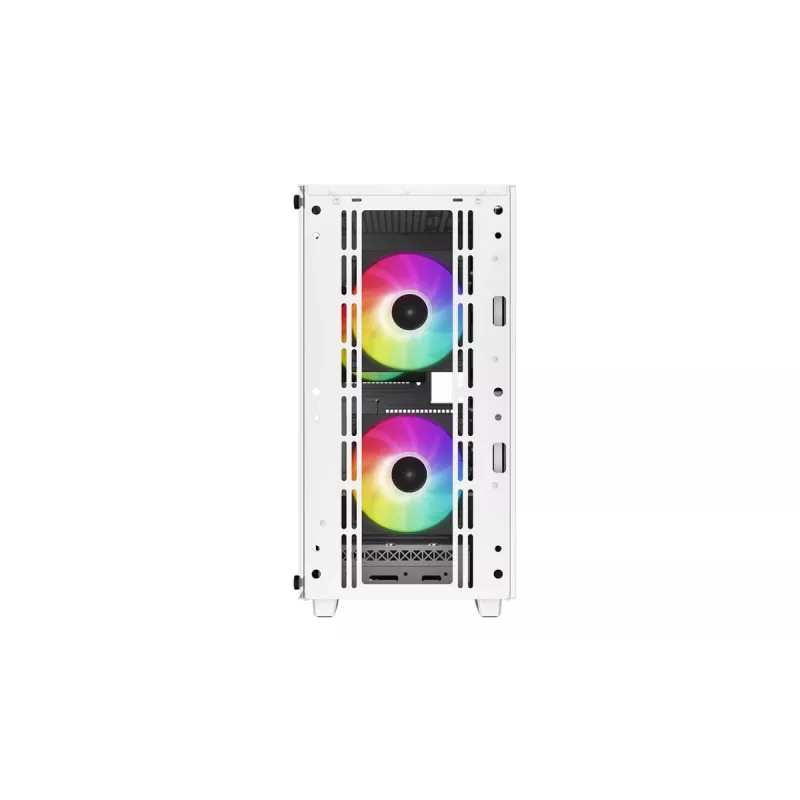 PC Case DeepCool CC360 WH ARGB Mini Tower White — Micro‑ATX/Mini‑ITX, grūdintas stiklas, 2x 3,5 colio + 3x 2,5 colio, 2x priekiniai 120 mm ventiliatoriai