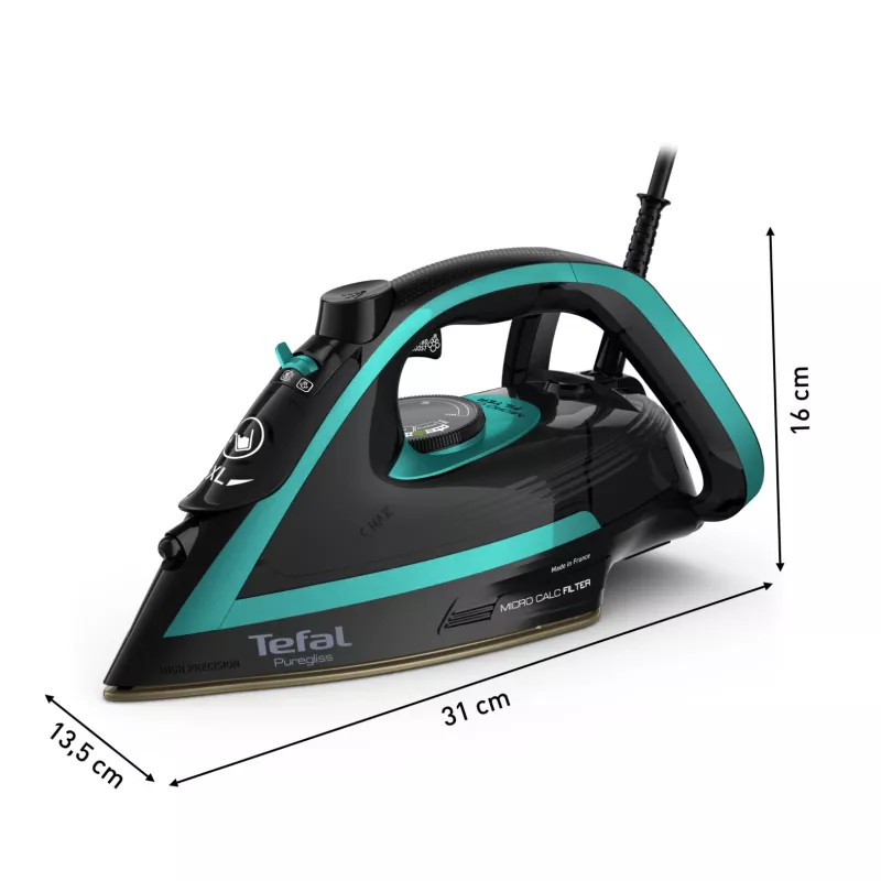 Tefal Puregliss FV8066 sausas ir garo lygintuvas Durilium AirGlide Autoclean padas 3000 W juoda, mėlyna