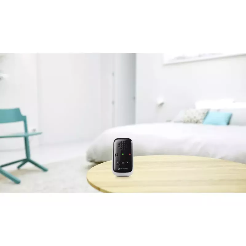 Garso kūdikio monitorius Motorola PIP10 su DECT belaidžiu ryšiu, didelio jautrumo mikrofonu, nešiojamu tėvų įrenginiu