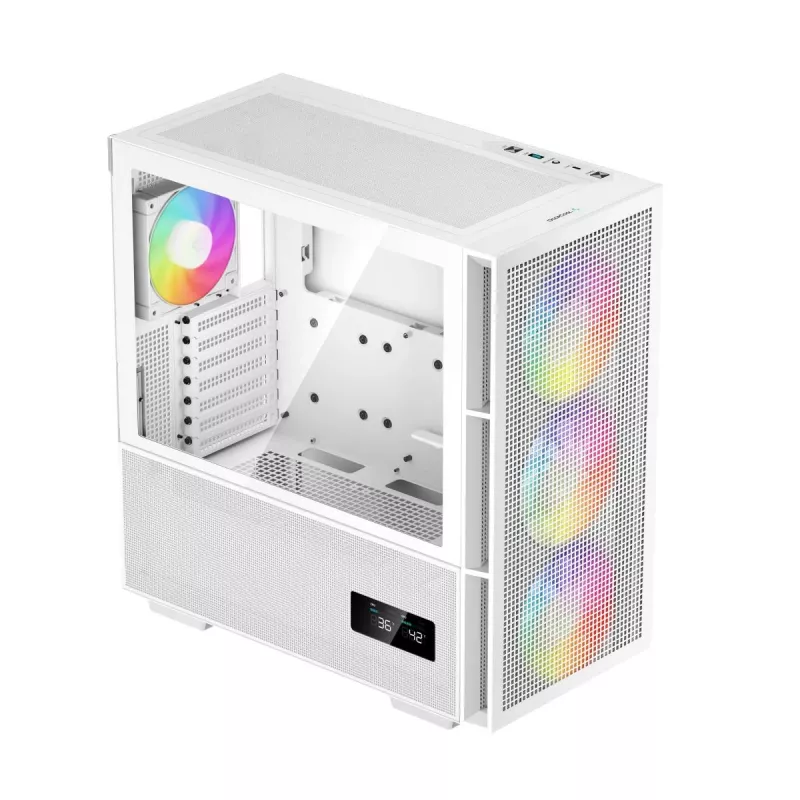 PC Case DeepCool CH560 DIGITAL WH Midi Tower — White, EATX/ATX, tempered glass, RGB fans, USB-C