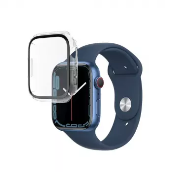 FIXED ekrano apsauga, skirta Apple Watch 45mm Series 8 — polikarbonatinė, skaidri, viso ekrano rėmelio apsauga