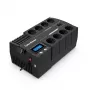 Nepertraukiamo maitinimo šaltinis CYBERPOWER BR1000ELCD — linijinis-interaktyvus UPS 1 kVA / 600 W, 8 lizdai F tipo, USB, stalinis, juodas