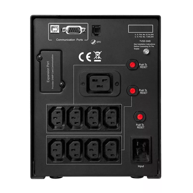 Nepertraukiamo maitinimo šaltinis (UPS) CyberPower PR2200ELCDSL, linijinis-interaktyvus, 2,2 kVA / 1980 W, 9 AC lizdai