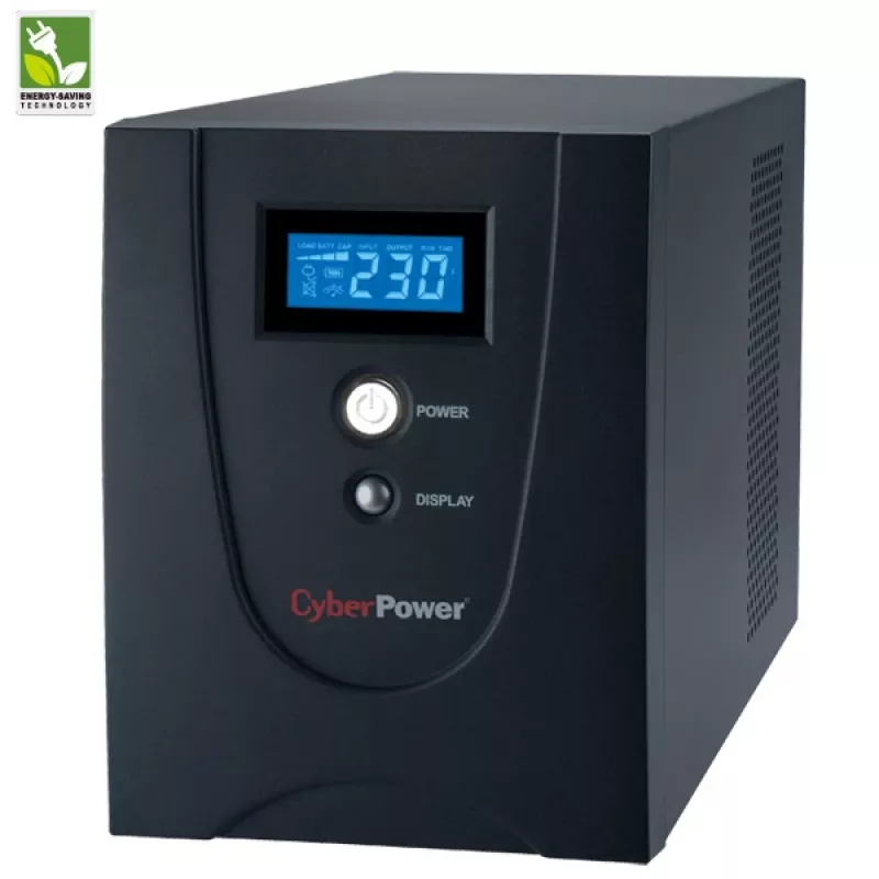 Nenutrūkstamo maitinimo šaltinis CYBERPOWER VALUE2200EILCD, 2,2 kVA (1320 W), 6 kintamosios srovės lizdai, AVR, LCD, bokštinis, 230 V