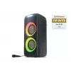 Vakarėlių garsiakalbis Sharp PS-949 — 2.1 kanalai, 132 W PMPO, 8 colių žemų dažnių garsiakalbis, Bluetooth A2DP/AVRCP, laidinis ir belaidis, juodas, plastikinis korpusas