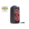 Vakarėlių garsiakalbis Sharp PS-949 — 2.1 kanalai, 132 W PMPO, 8 colių žemų dažnių garsiakalbis, Bluetooth A2DP/AVRCP, laidinis ir belaidis, juodas, plastikinis korpusas