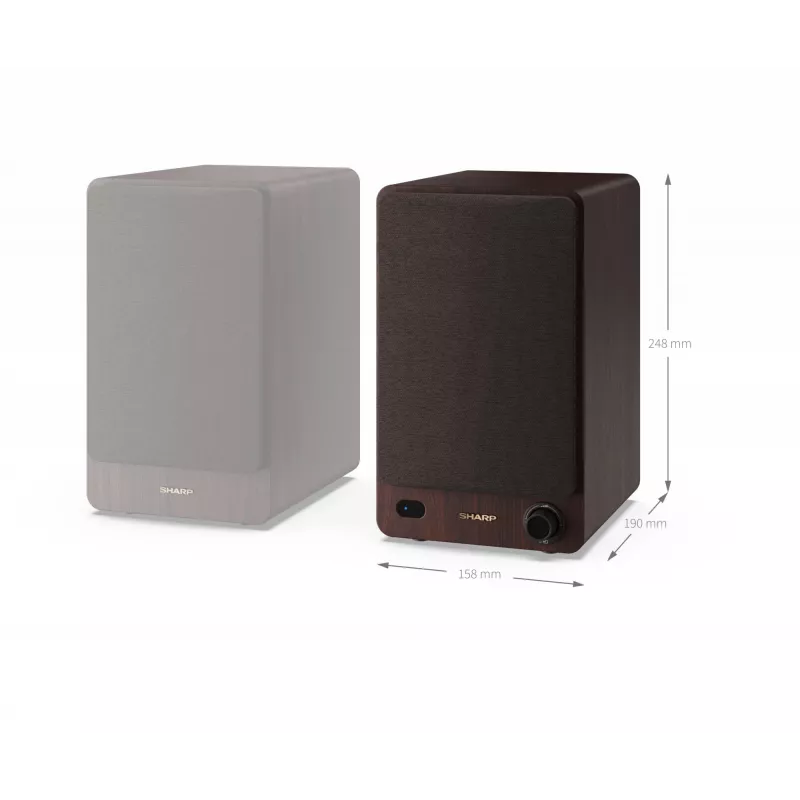 Sharp BOOKSHELF SPEAKERS 2-eigės rudos laidinės ir belaidės 60 W