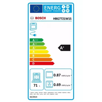 Įmontuojama orkaitė Bosch HBG7721W1S, elektrinė, pirolizė