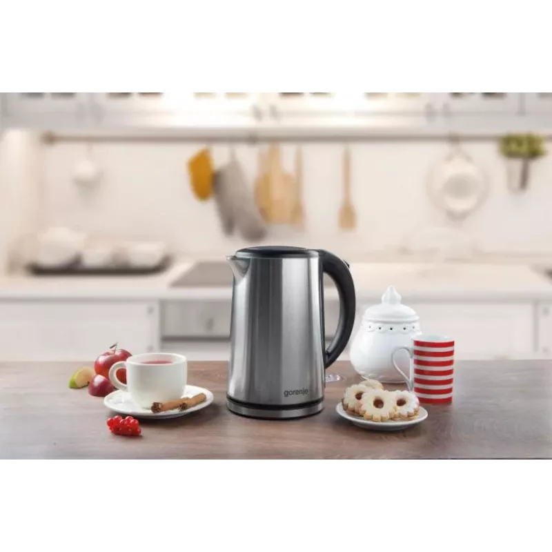 Gorenje K15DWS elektrinis virdulys 1,5 l 2200 W juoda, nerūdijantis plienas