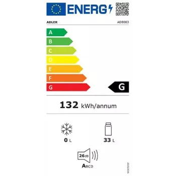 Termoelektrinis vyno šaldytuvas Adler AD 8083 — 12 butelių, laisvai pastatomas, juodas, 33 L, 12–18 °C