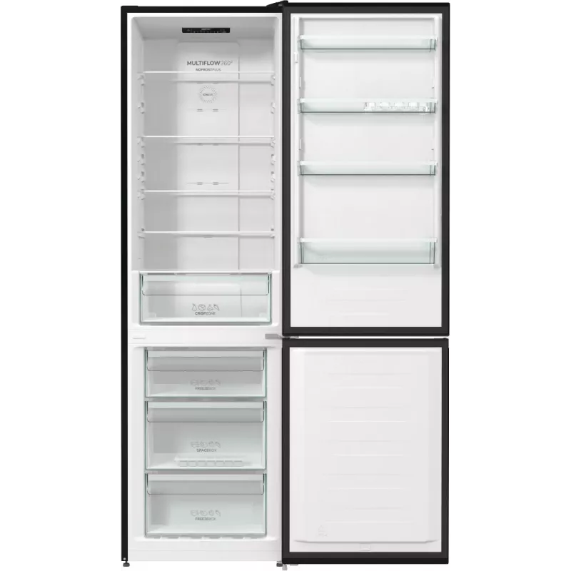 Gorenje NRK6202EBXL4 šaldytuvas-šaldiklis, laisvai pastatomas, 331 L, juodas