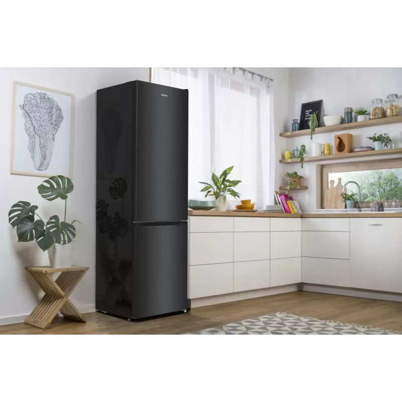 Gorenje NRK6202EBXL4 šaldytuvas-šaldiklis, laisvai pastatomas, 331 L, juodas