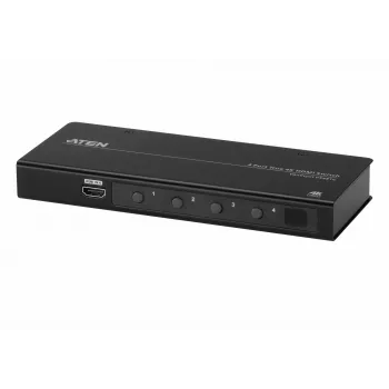 ATEN 4 prievadų True 4K HDMI jungiklis, HDMI, metalinis, juodas, 60 Hz, 3 m, 18 Gbit/s
